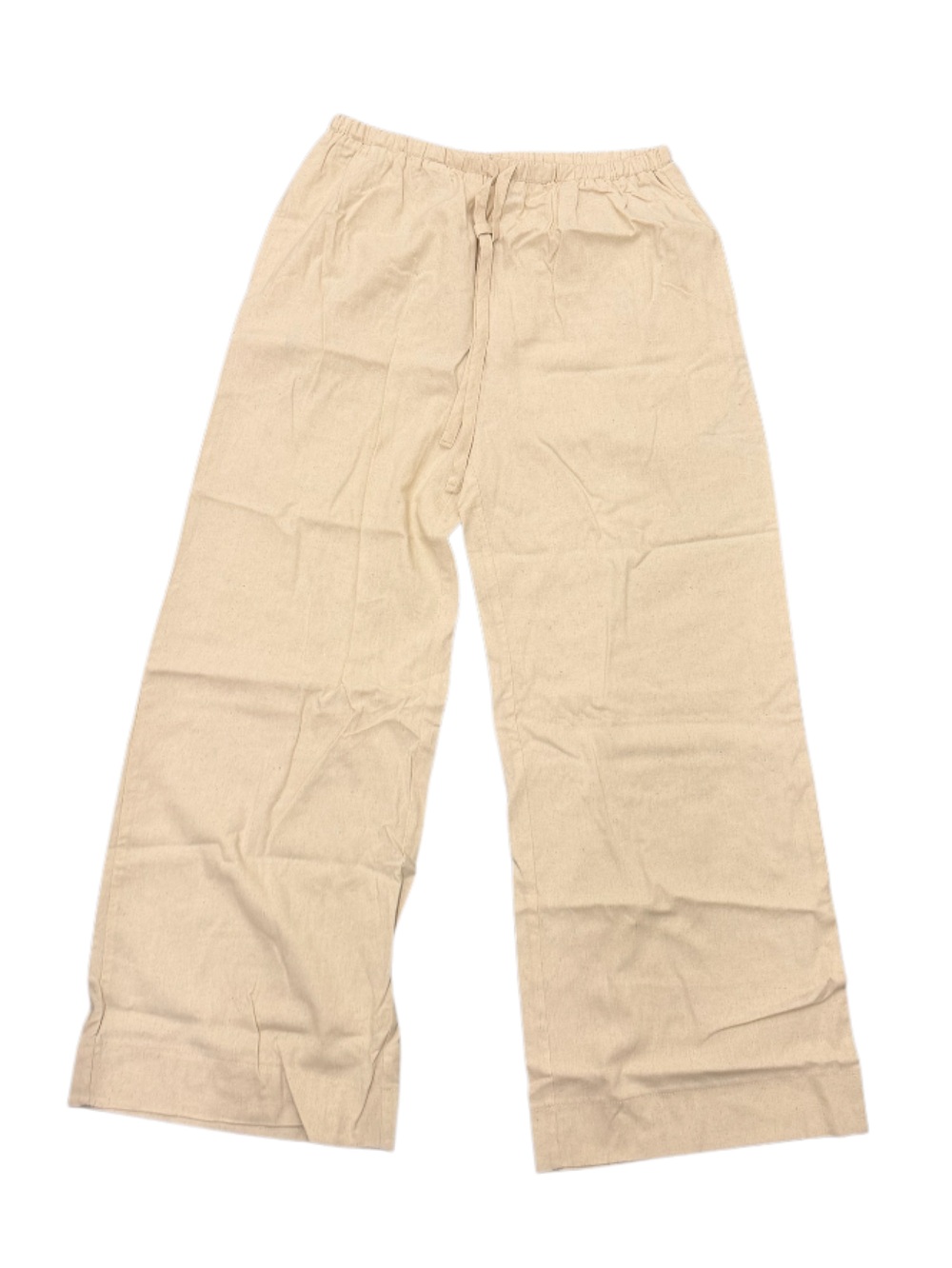 Final Touch Wide-Leg Drawstring Linen Pants